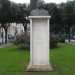 La statua di san Filippo Smaldone, protettore dei sordi, collocata nel giardinetto accanto